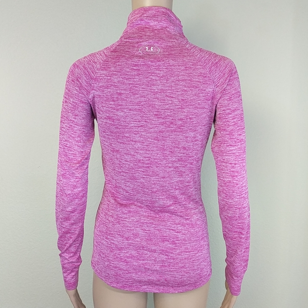 [Under Armour] Pink heathered half zip pullover XS - Picture 5 of 6